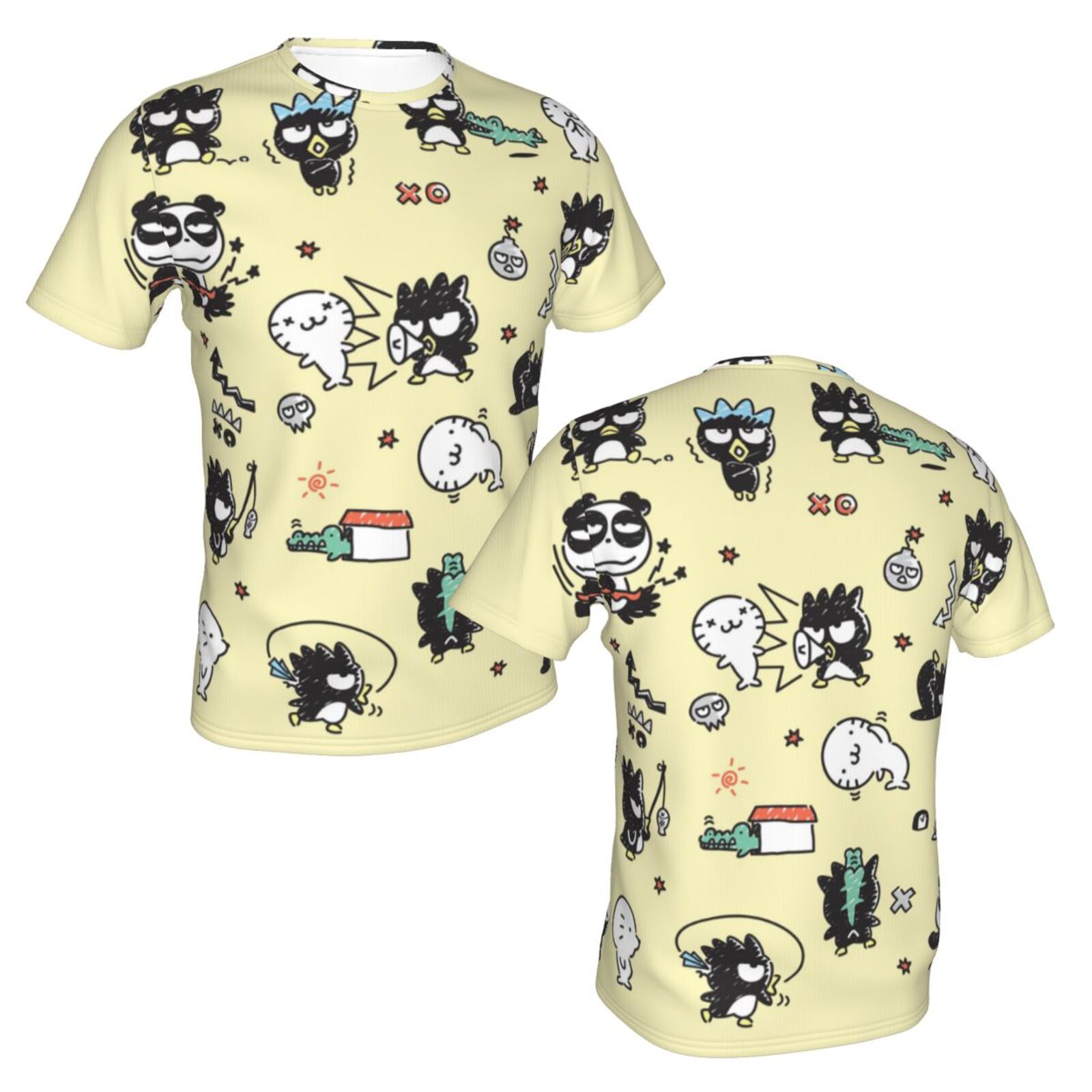 Unisex Badtz Maru T Shirts 3D Printed Short Sleeve Shirts Casual Graphics Tees For Adult Men Women